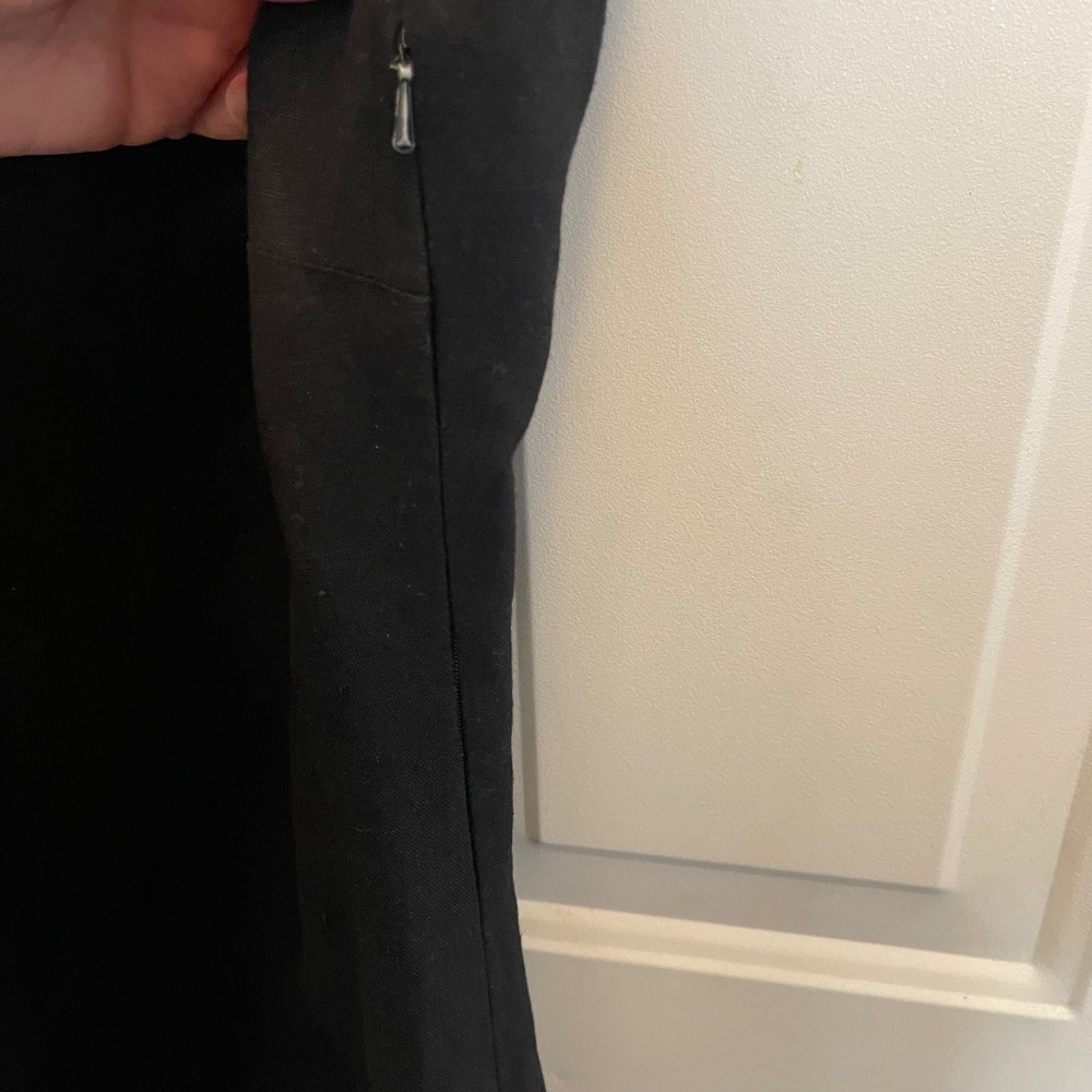 Kenar Black Linen Blend Floral Embroidered Sheath Dress 12 Beach Resort Dress - Picture 6 of 8